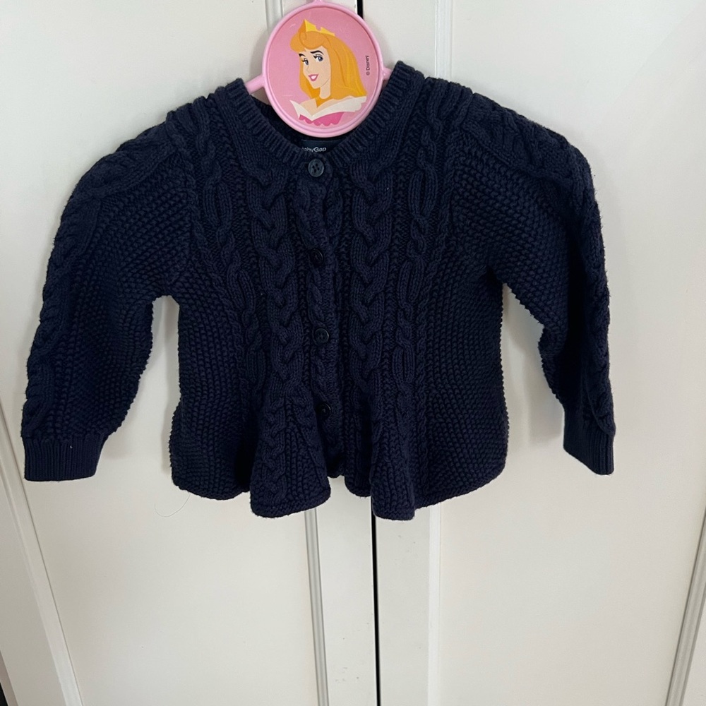 Baby gap Navy Blue Kids Cable Knit Cardigan 12-18m